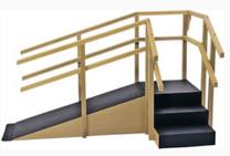 ESCADA DE CANTO C/RAMPA E CORRIMAO DUPLO